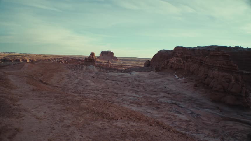 Panoramic view of geological valleys