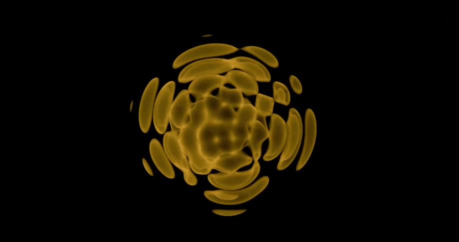 A yellow object moving abstractly on a black background
