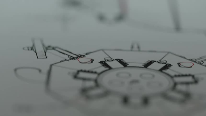A sketched art machine on a piece of paper