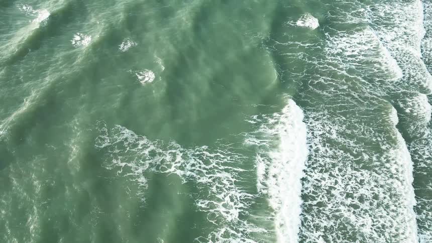 A river with waves flowing left and right