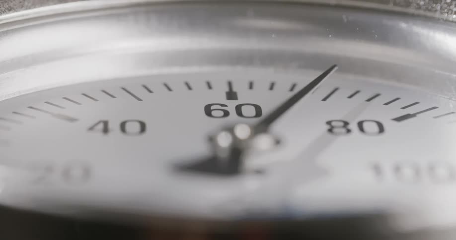 Speedometer dial moves quickly past 60