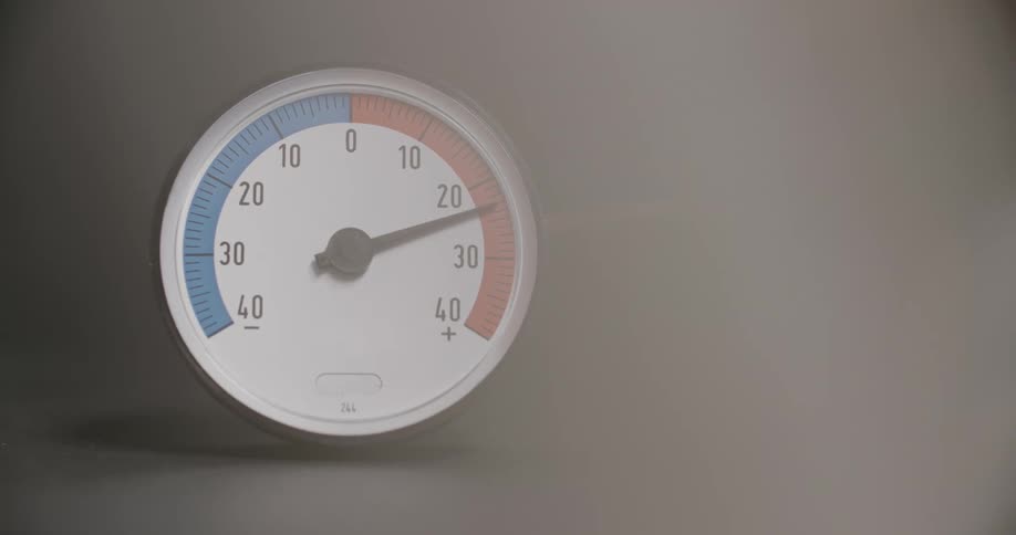 Art of a thermometer pointer on the wall