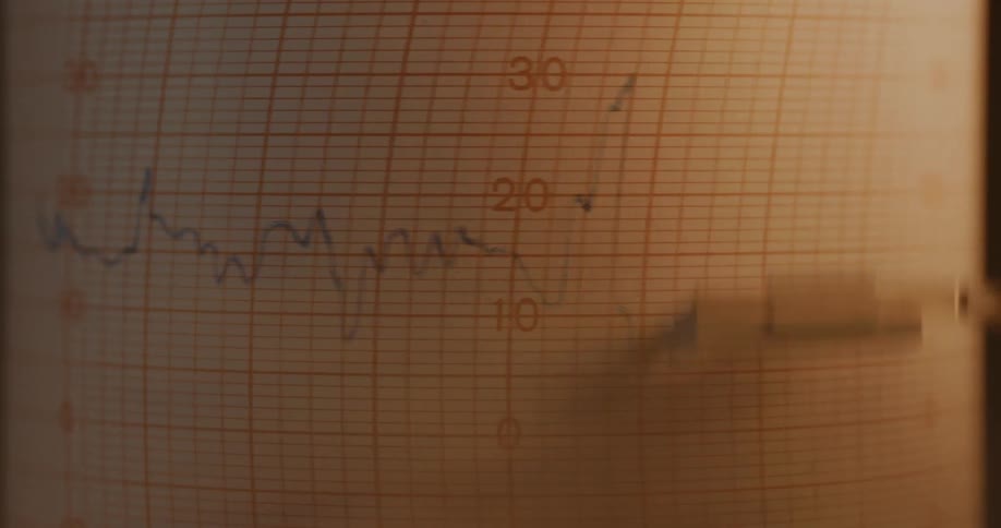 Seismograph marking waves on a letterhead