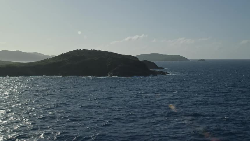 Oceans move around various islands