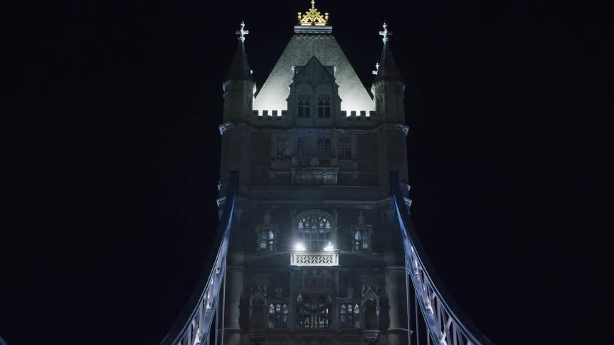Tower of london arches illuminated at night