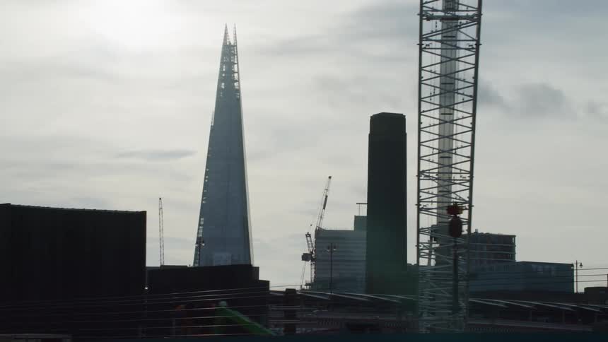 Skyscrapers in the city center during a cloudy day