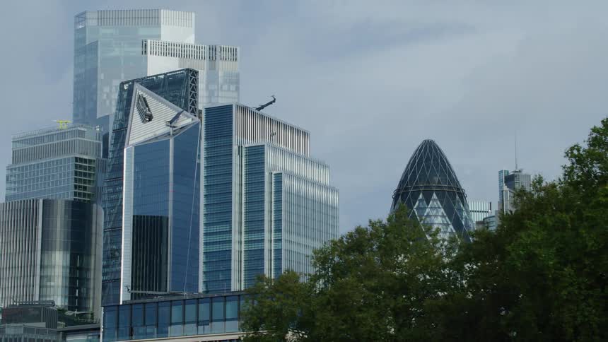 A london tower block that includes the gherkin building