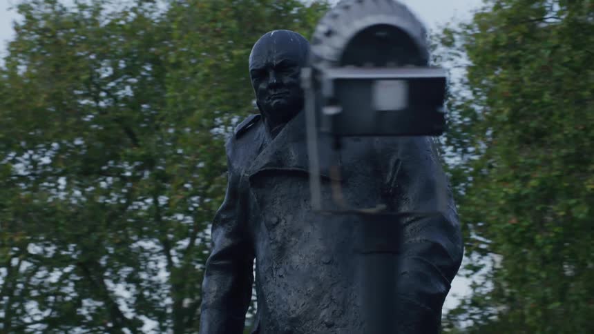 A statue of a man in the city center