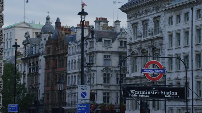 Buildings near westminster station london underground