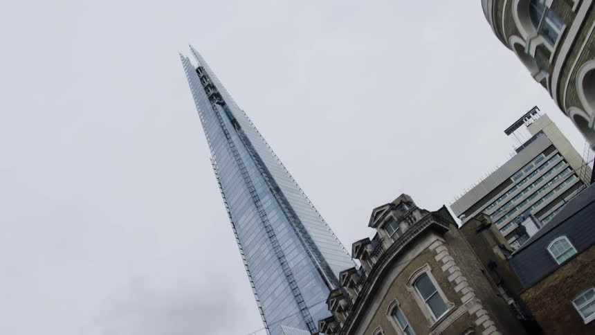 The shard building london and surrounding neighborhood during the day