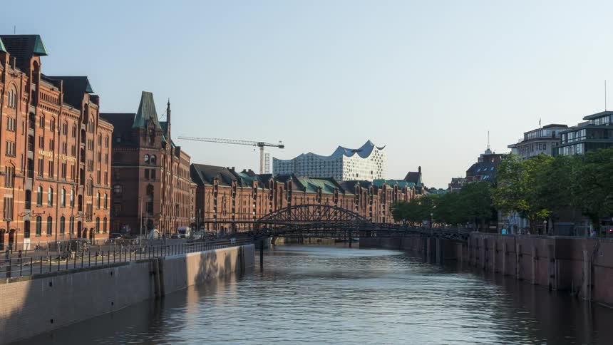 A river that cuts through the metropolitan city during the day