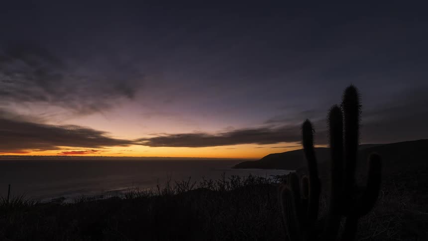 Sunset timelapse over body of water
