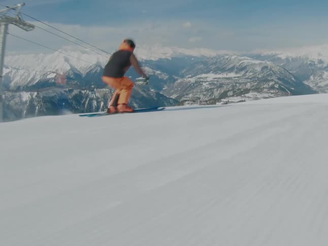 Man skiing down a snowcovered mountain
