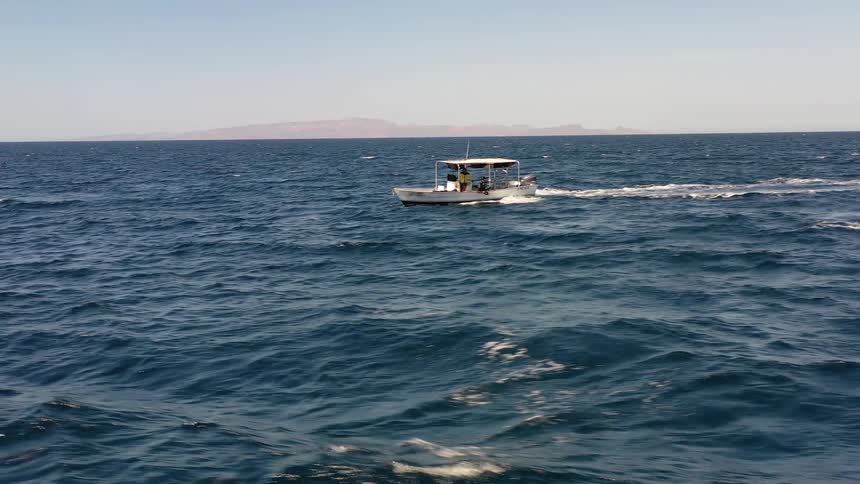 Two people dive into the ocean from a boat