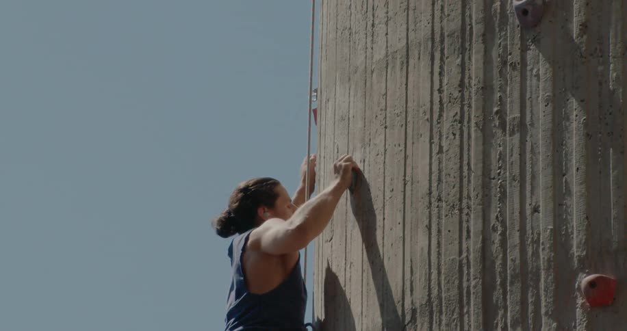 A clip of a man climbing