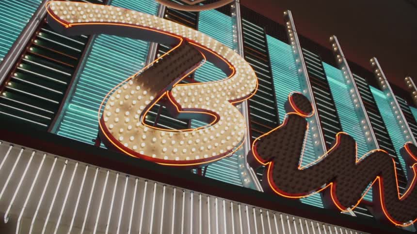 A marquee of bright colors and flashing lights