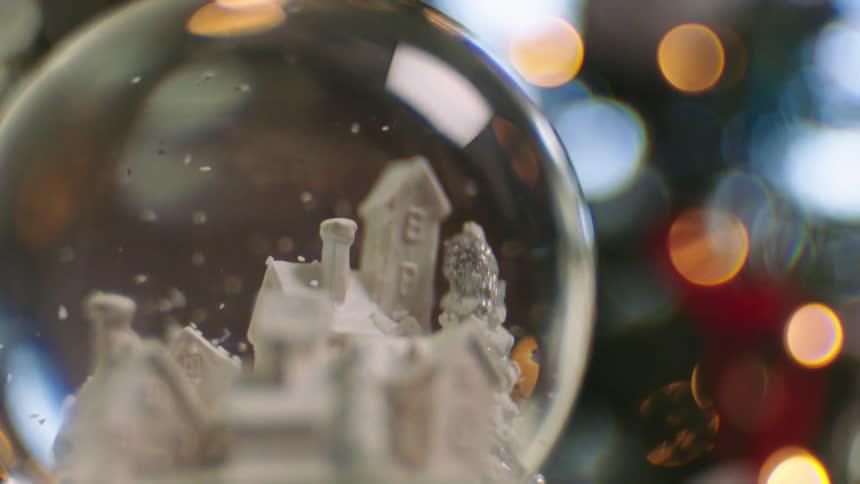 Closeup on a water globe
