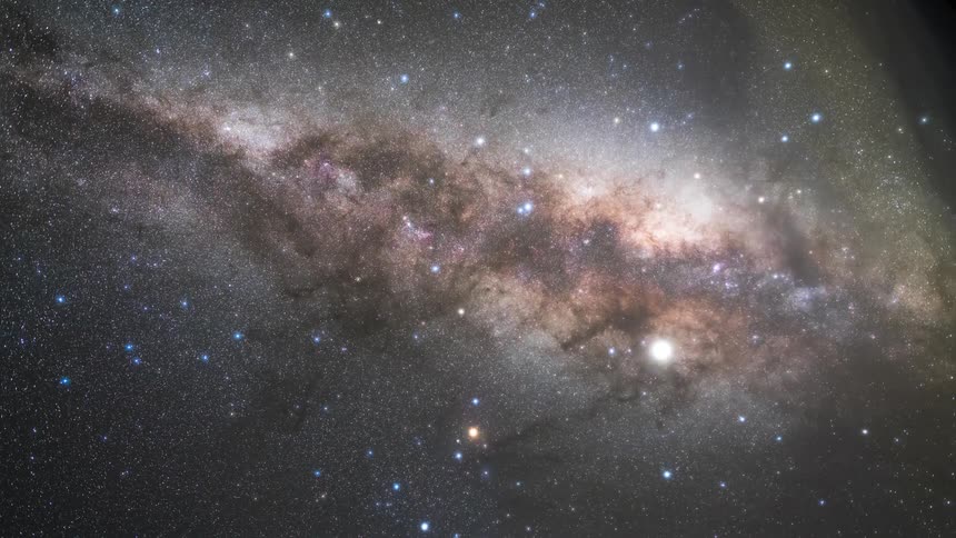 View of the sky with stars and constellations in timelapse