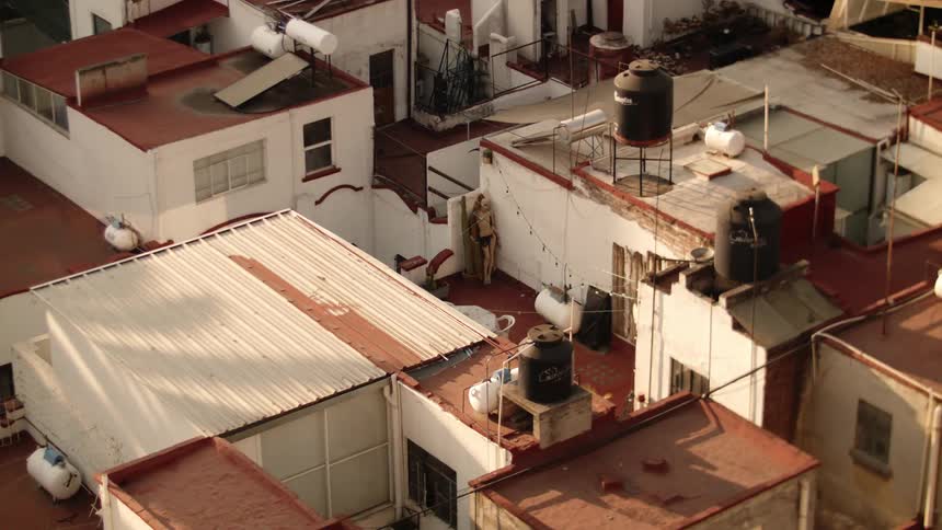 A series of small homes make up a neighborhood
