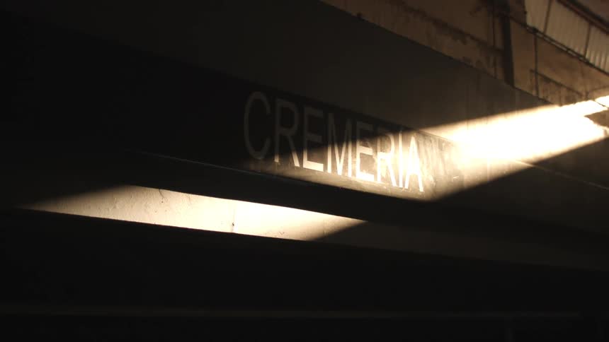 Solar reflection on an indoor sign glued to a wall