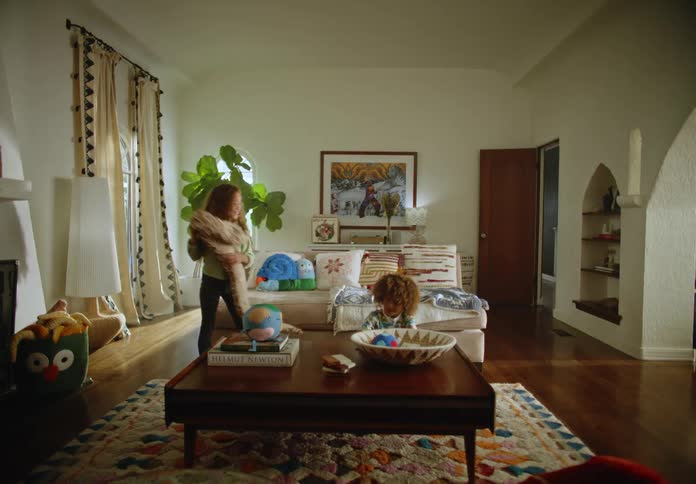 Two children play in living room indoors