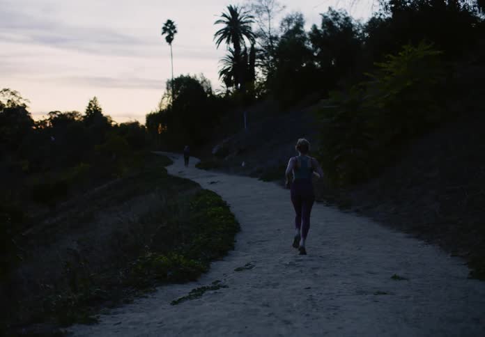 A woman goes for a run