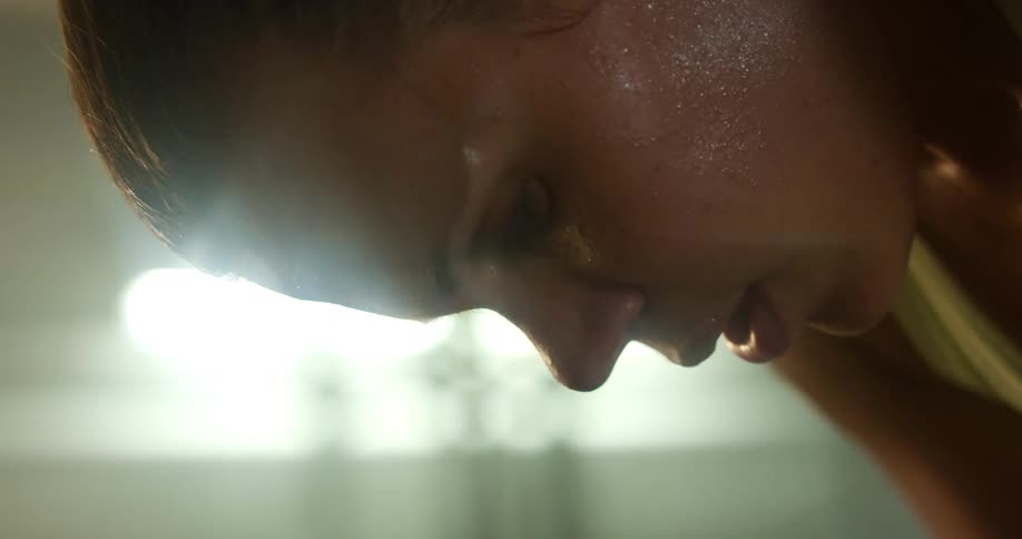 Portrait of a sweaty and panting man