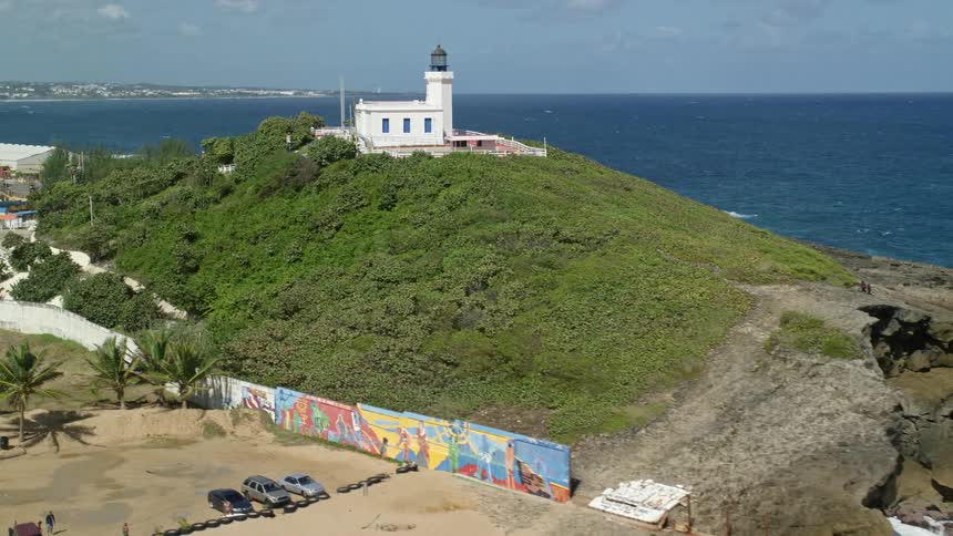 Aerial view of the arecibo lighthouse in puerto rico