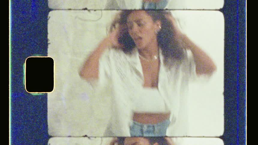 Female model posing and dancing