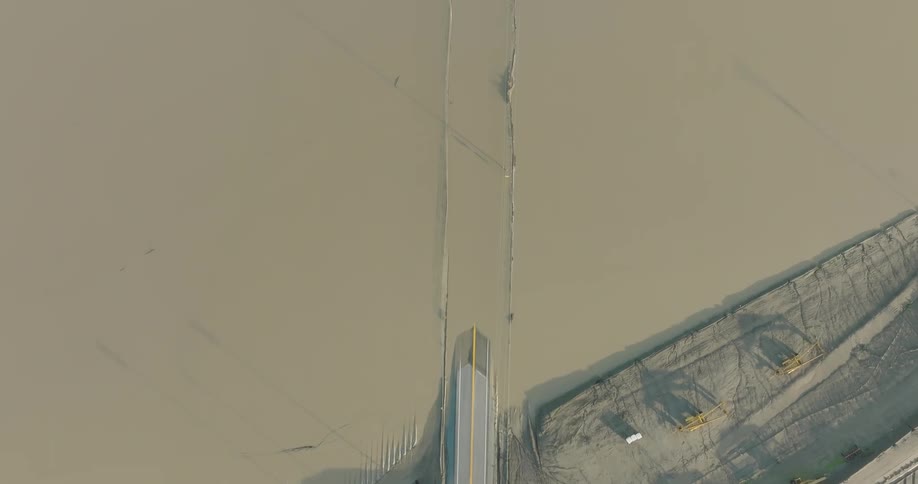 A river submerges a road