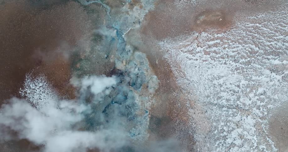 Aerial of smokes coming out of multiple holes