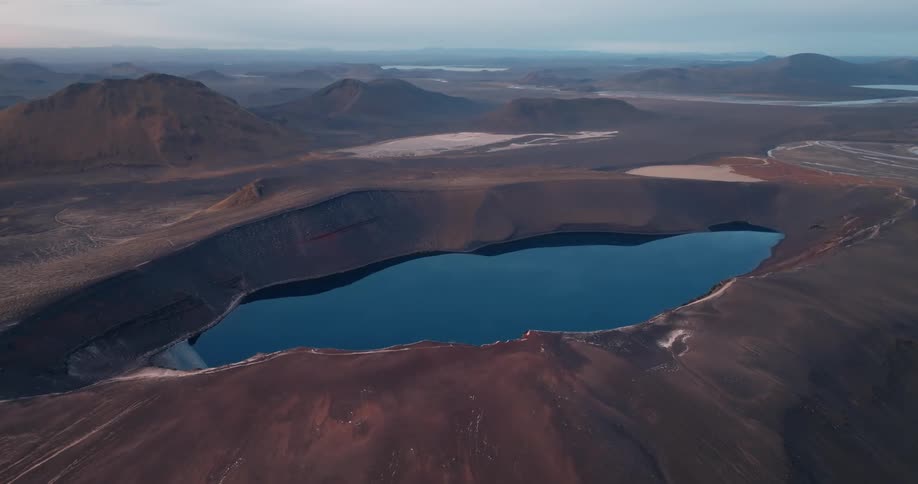Geological craters with water inside