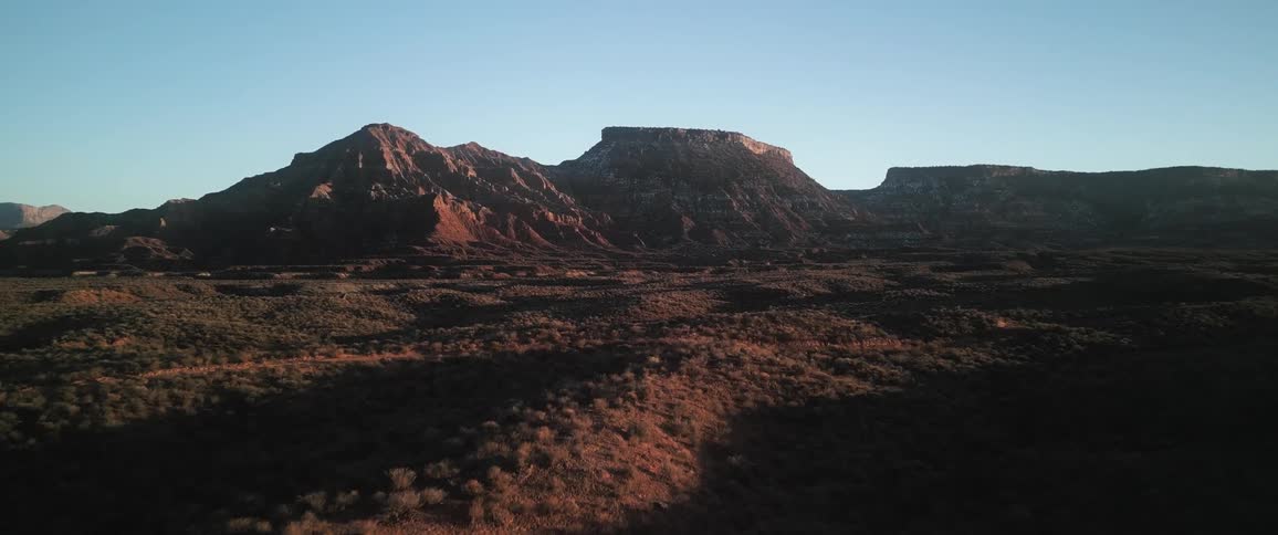 Aerial of a mountain meadow in the desert during the day