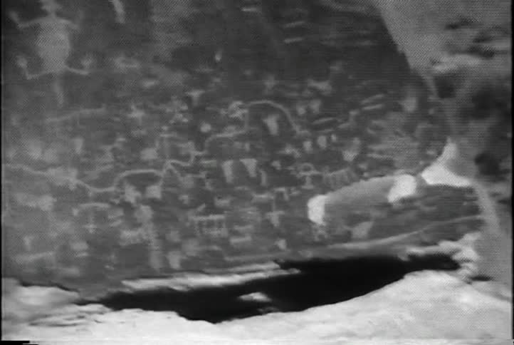 Hieroglyphs on a cave wall