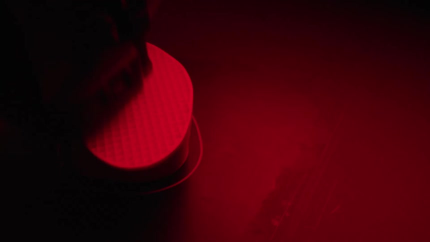 A machine polishes a surface