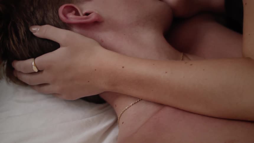 A couple having a romantic moment