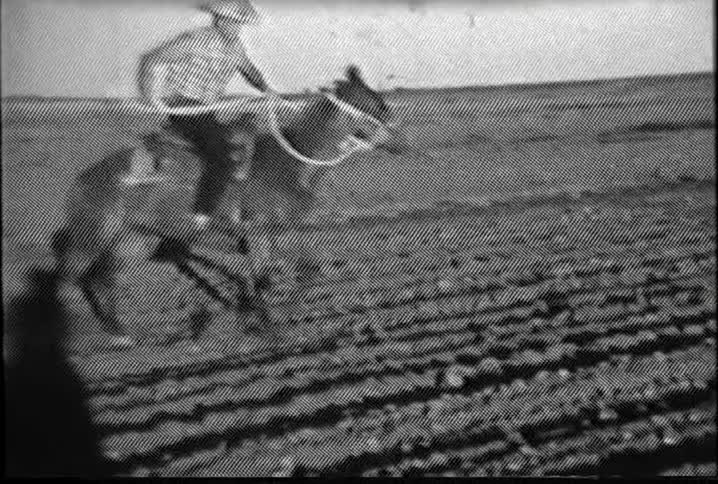 A man gets on and struggles to ride a horse while slapping it with a rope