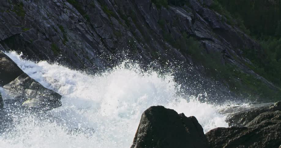 Waterfall cascading down