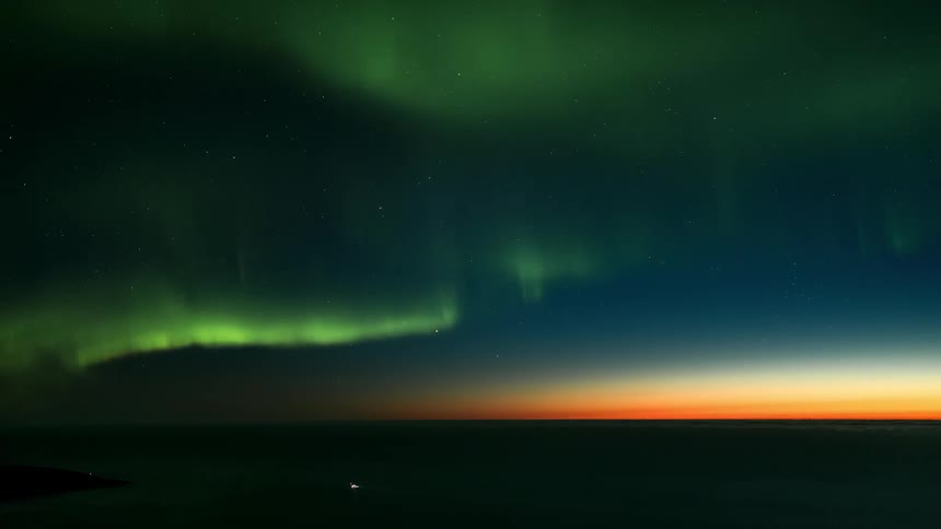 A view of the aurora at night over an area