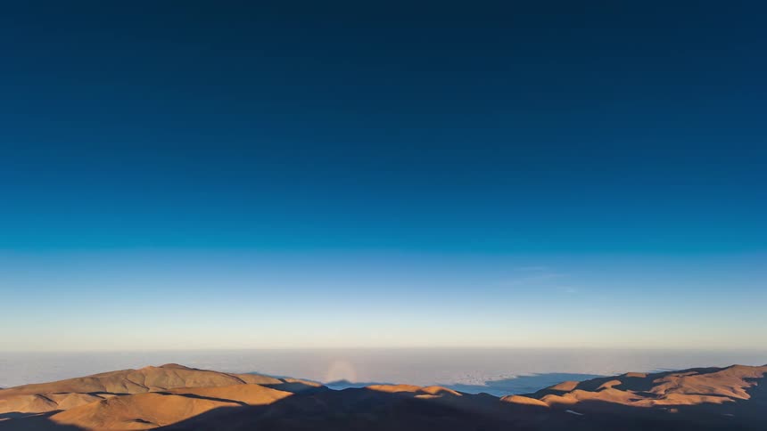 Mountain landscape with cloudless blue sky