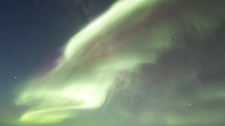 Landscape of the starry sky and the Aurora Australis