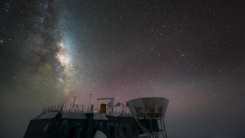 observatory in an isolated location with views of the starry night sky with the milkyway