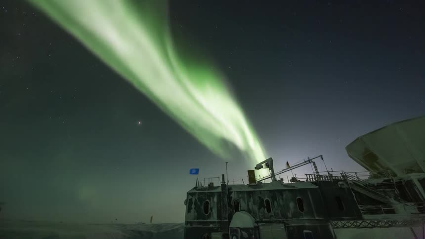 Research base in antarctica with Aurora Australis