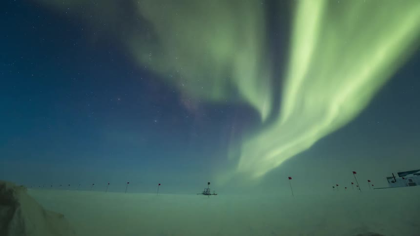 Aurora Australis in Antarctica