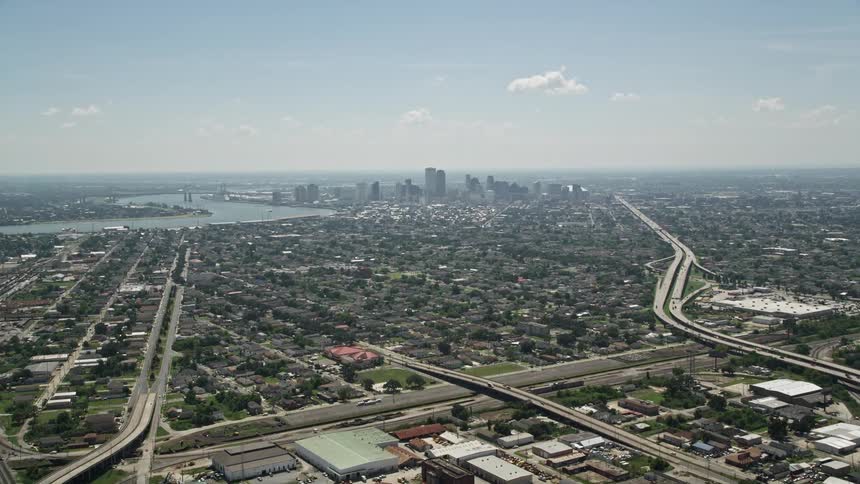 Skyline of a residential neighborhood on a sunny day
