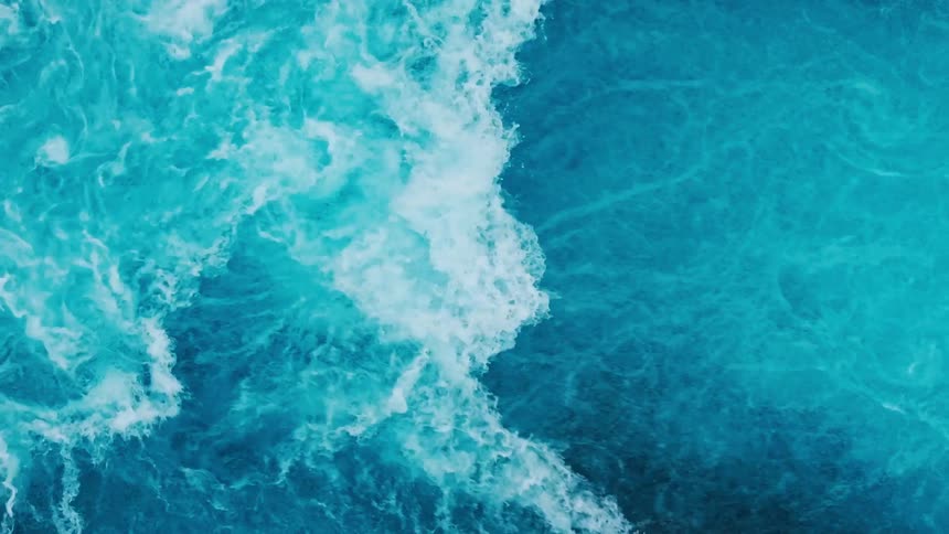 Top down shot of a Blue river