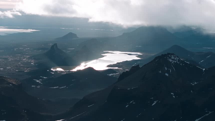 Heavy clouds are over the mountains