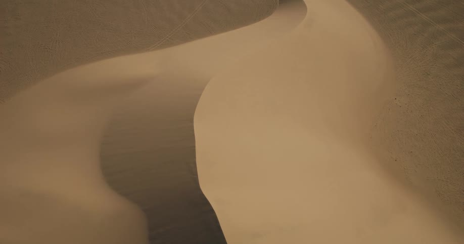 A huge dune rises out of a desert