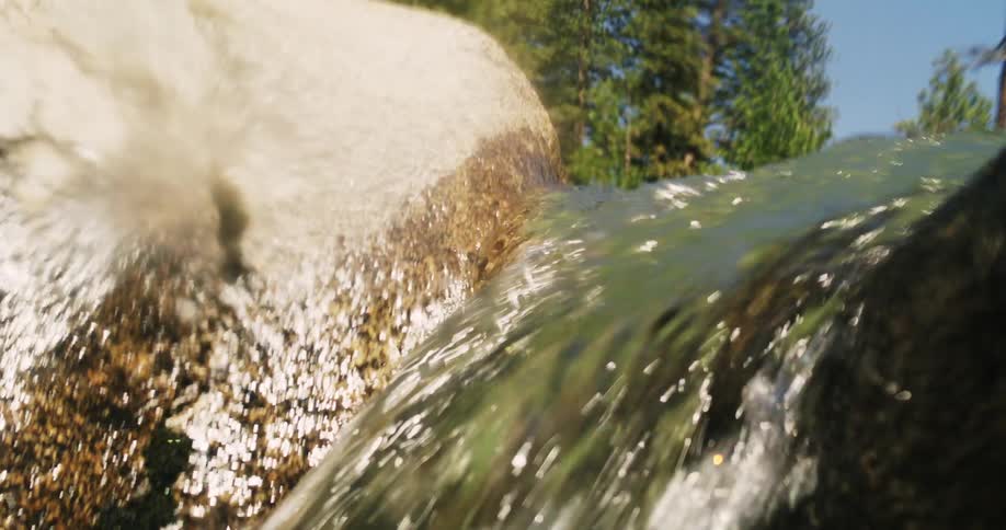A river forms a small waterfall