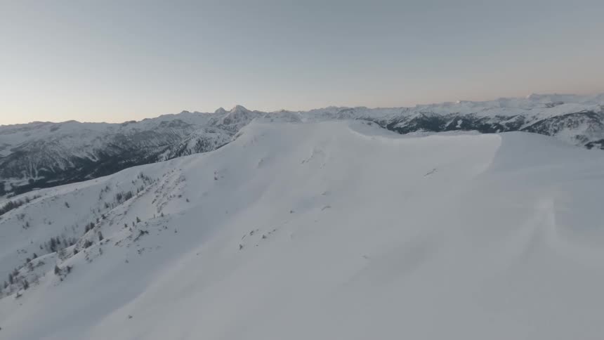 Heavy snow covers mountains